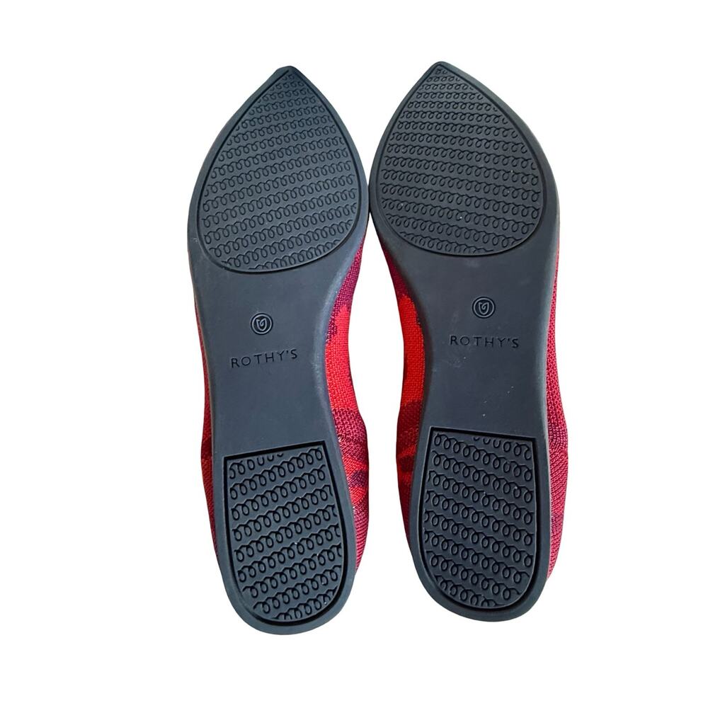 Rothy's Shoes Womens Size 11 The Point Ballet Flats Red Camo Pointed Toe EU 41 - Picture 5 of 8